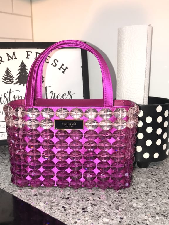 kate spade new york sam icon small candy beaded tote bag