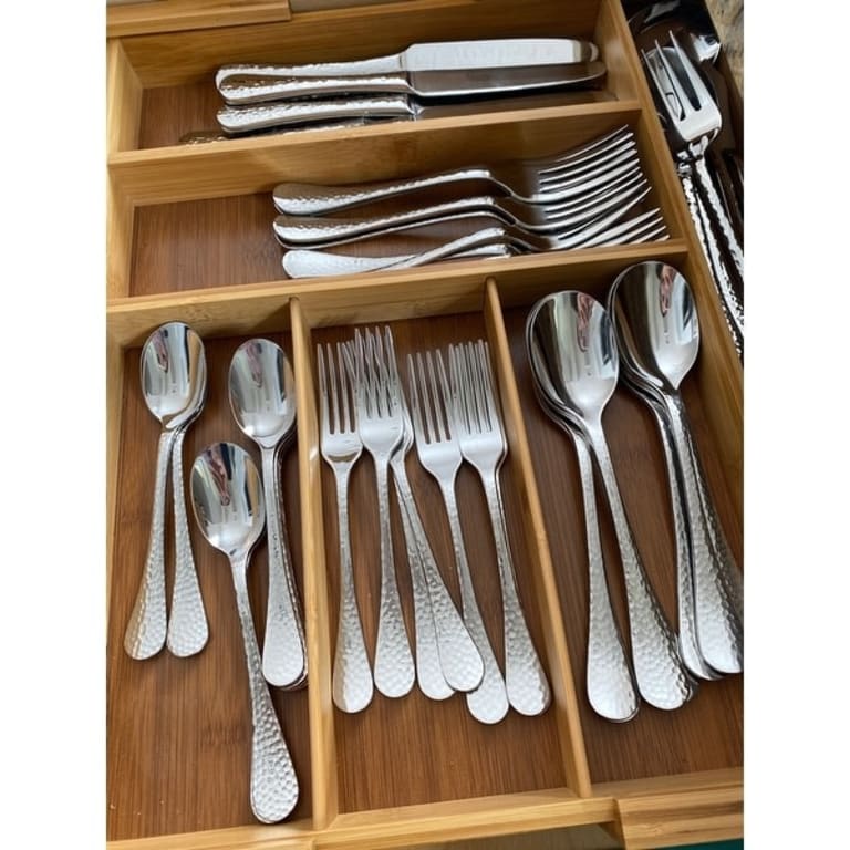 Ginkgo Lafayette 42Piece Stainless Steel Flatware Set Bed Bath
