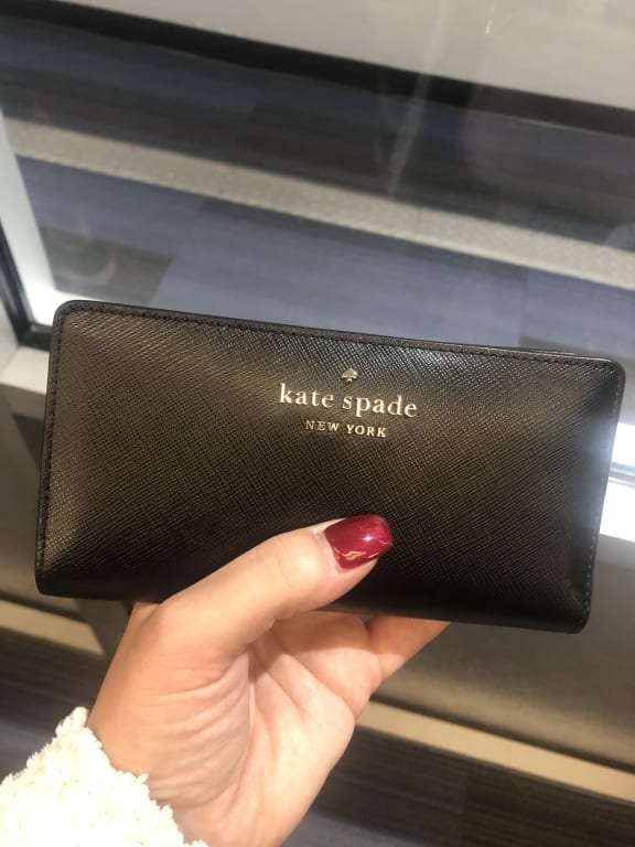 Kate Spade K9754 Bailey Pebble Leather Large Slim Bifold Wallet