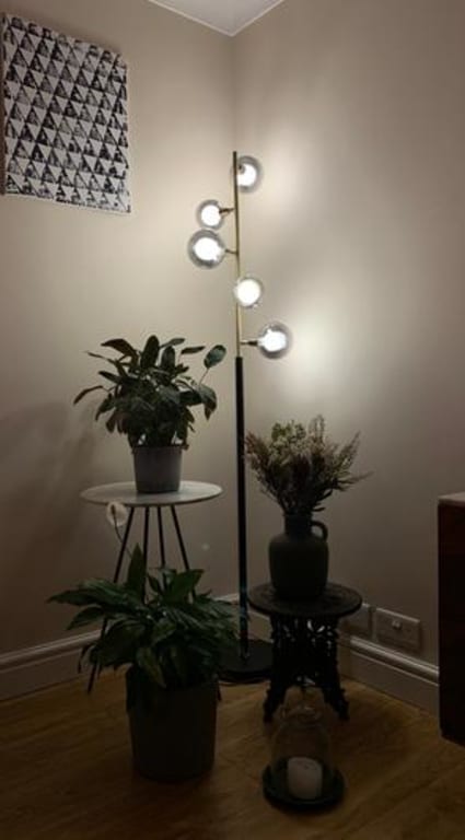 John Lewis Huxley Floor Lamp Smoke Antique Brass