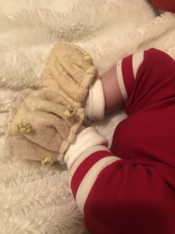 Little Dumpling Booties from Uncommon Goods. Customer submitted image.