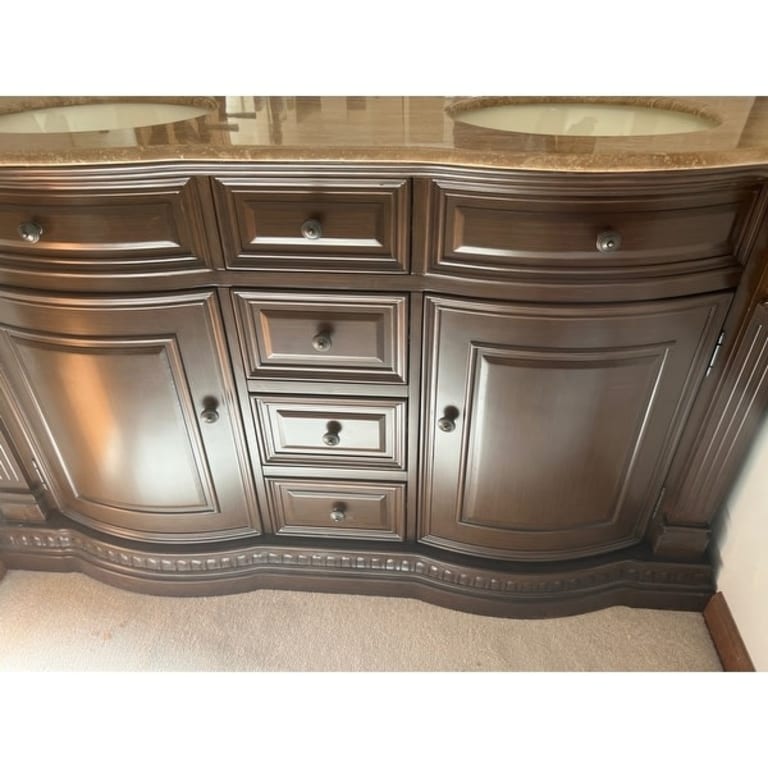 Silkroad Exclusive Orinda Double Sink Bathroom Vanity On Sale Bed