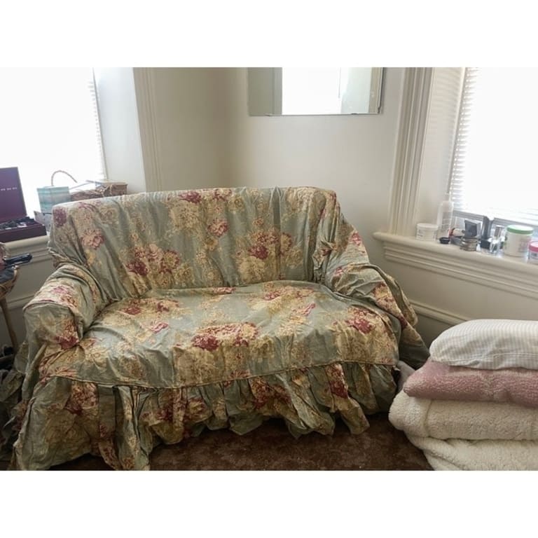 Waverly Ballad Bouquet 1 Piece Loveseat Slipcover On Sale Bed Bath