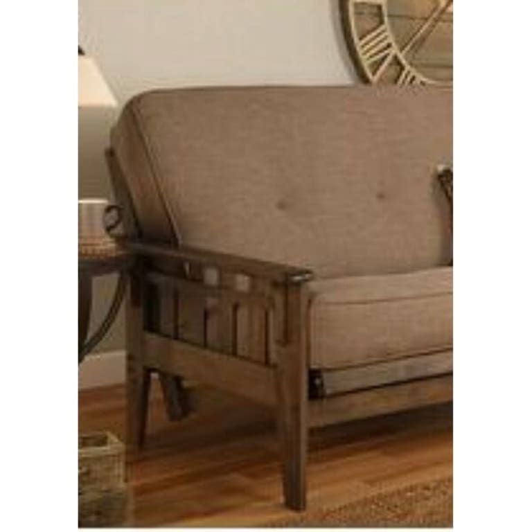 Somette Tucson Fullsize Rustic Walnut Futon Set with Mattress On