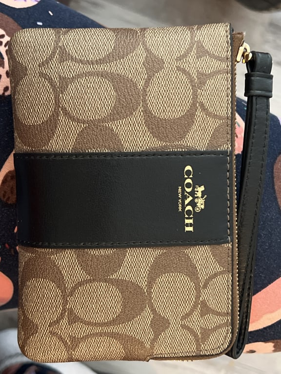 COACH®  Corner Zip Wristlet In Signature Canvas With Mystical Floral Print