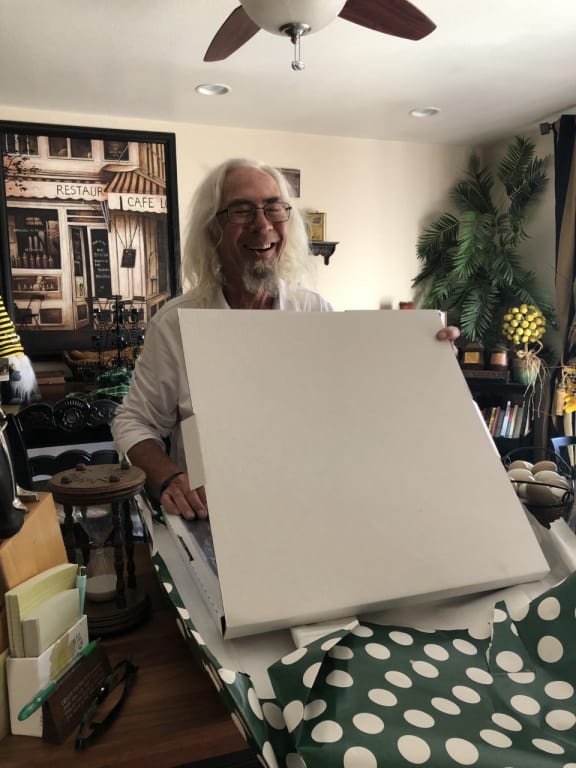 Personalized Platinum & Gold LP Record from Uncommon Goods. Customer submitted image.
