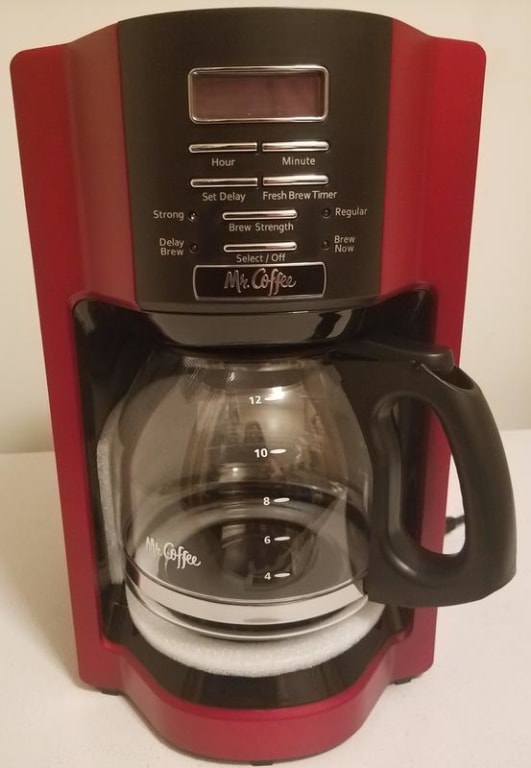 Mr. Coffee 12-Cup in Red Programmable Coffee Maker with Strong