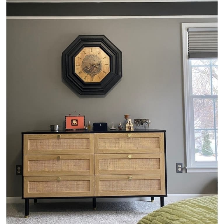 brown cowboy boots with black dress Rattan Front Panel Six Drawer Dresser