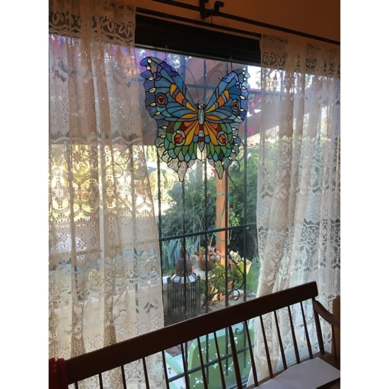 Chloe Tiffany Style Butterfly Design Window Panel On Sale Bed Bath