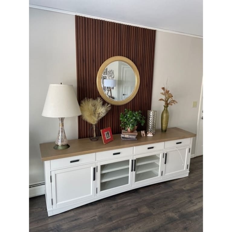93 in. x 6 in x 0.8 in. Solid Wood Wall Siding Board - 3pc+1pc EndTrim ...