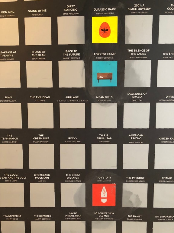 100 Movies Scratch Off Poster from Uncommon Goods. Customer submitted image.