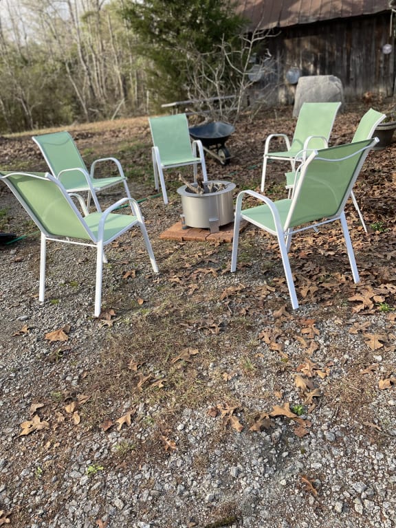 Stackable Grey Sling Patio Chair