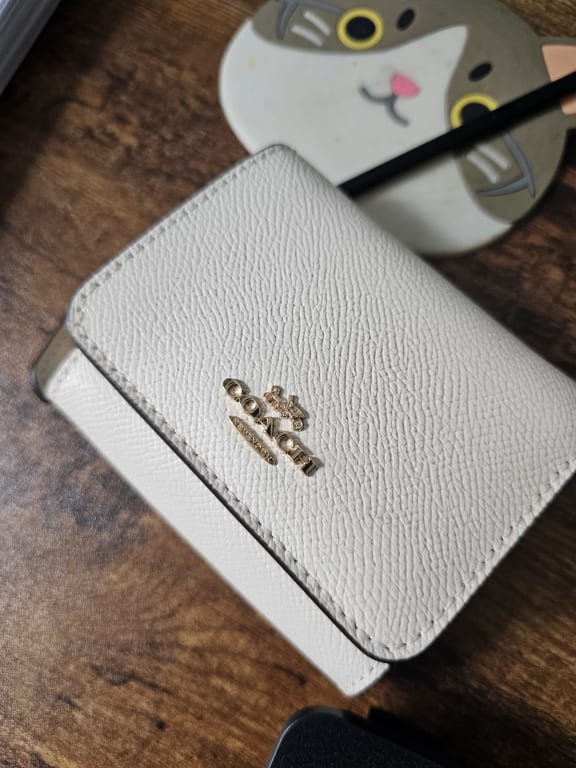 COACH ☜UNBOXING☞ Small Trifold Wallet / F37968 / BLACK 