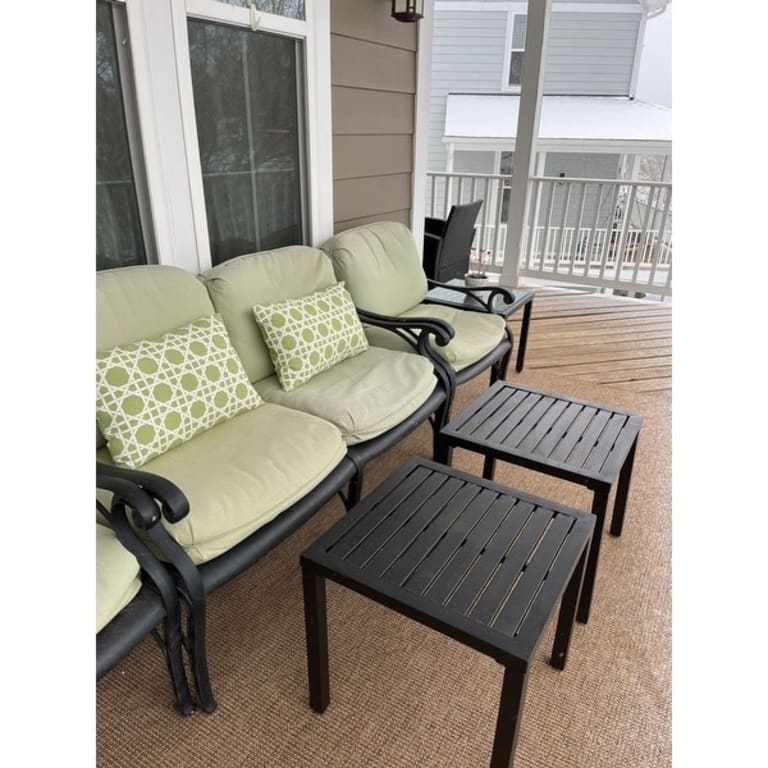 Claribelle Black Metal Small Square Side/ End Table by Havenside Home