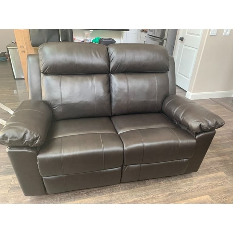 Abbyson Braylen Top Grain Leather Reclining 3 Piece Sofa Set Bed Bath