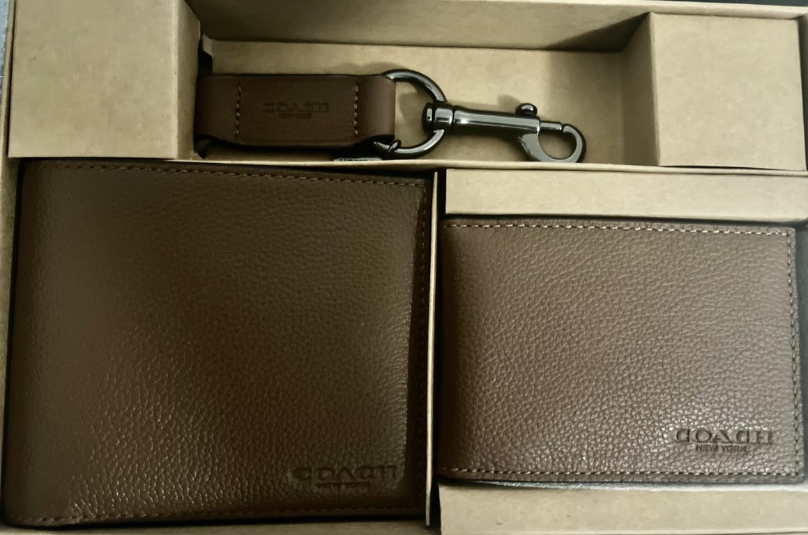 COACH Card Case In Water Buffalo Leather in Brown for Men