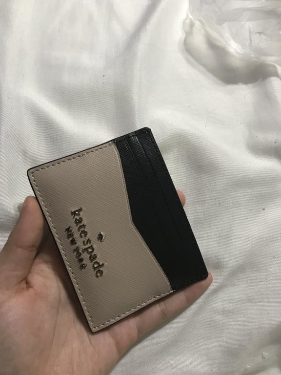 Kate Spade Staci Saffiano Leather Small Card Holder Black – Balilene