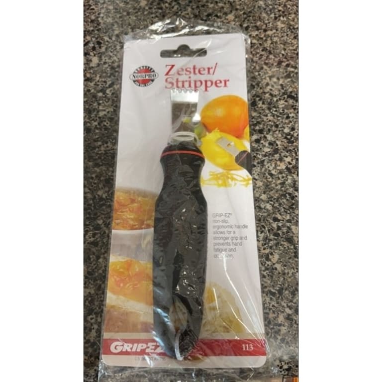 Norpro GripEZ Handle Stainless Steel Blade Citrus Lemon Zester / Peel