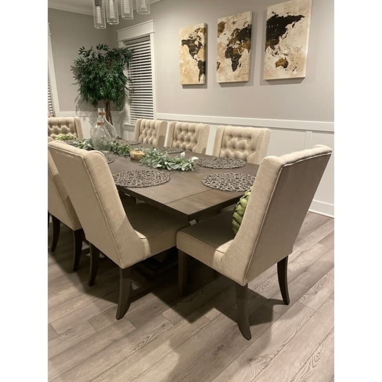 Best Quality Furniture 9piece Rustic Extending Grey Dining Set On