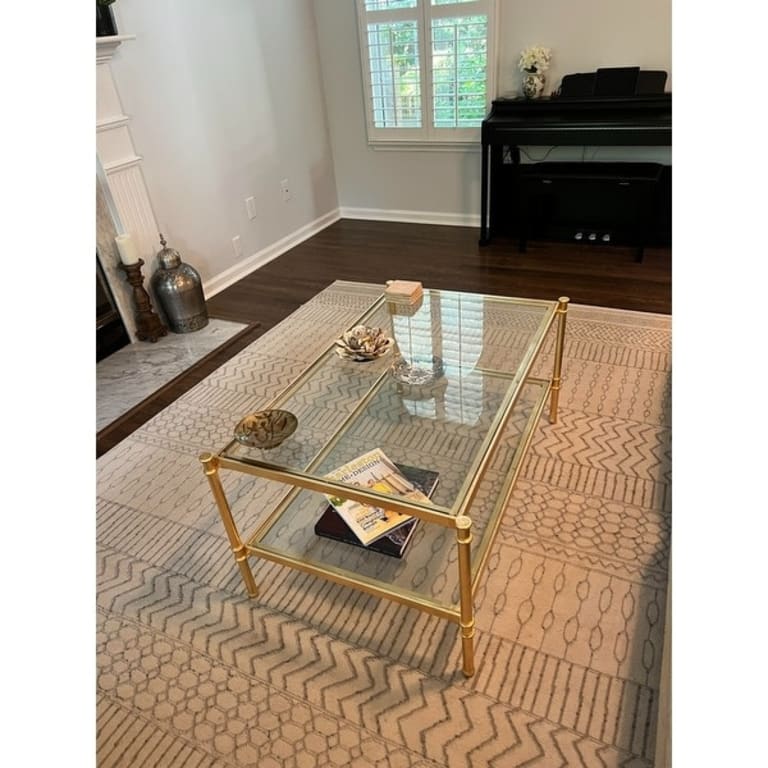 SAFAVIEH Aslan Antique Gold Leaf Coffee Table 42.3" x 25.5" x 20