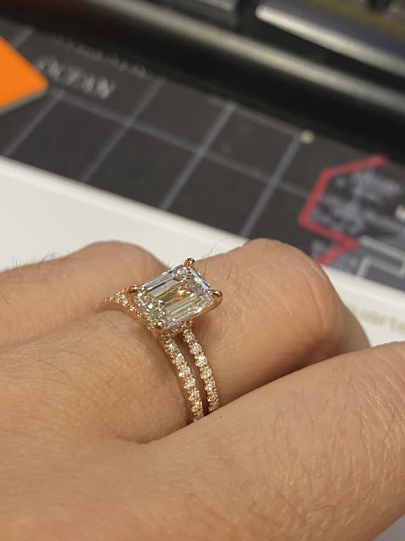 Oval diamond ring on hand