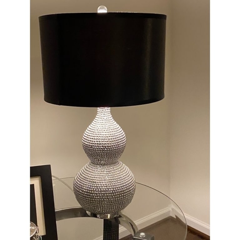 SAFAVIEH Lighting 24 inch Silver Beaded Table Lamp (Set of 2) On Sale