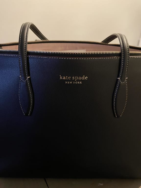 Kate Spade All Day Large Zip Top Leather Tote - Parchment PXR00387 Laptop  Bag