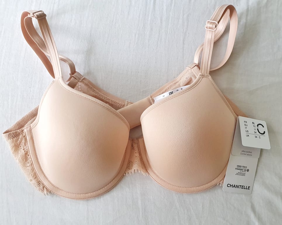 Chantelle Day To Night Memory Foam T-Shirt Bra, Golden Beige at