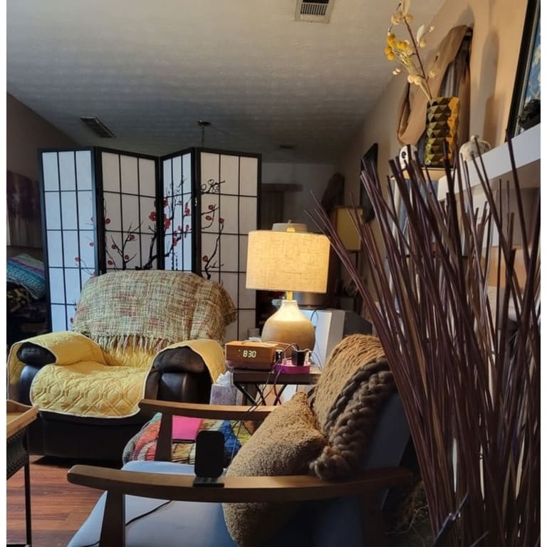 Roundhill Furniture Japanese 4Panel Screen Room Divider, Plum Blossom On Sale Bed Bath