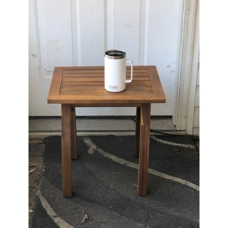 Lucca Outdoor Acacia Wood Side Table by Christopher Knight Home On
