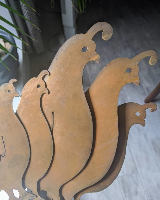 Quail Set Garden Sculpture from Uncommon Goods. Customer submitted image.