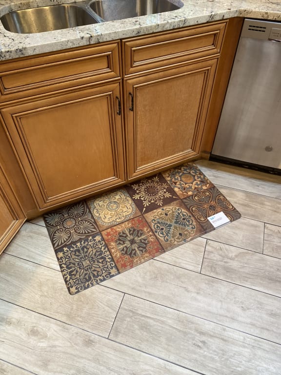 Spanish Tile Look Comfort Kitchen Mat, 20x39, Brown, Sold by at Home