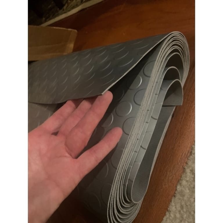 RubberCal DiamondPlate Metallic PVC Flooring 2.5 mm x 4 ft. On