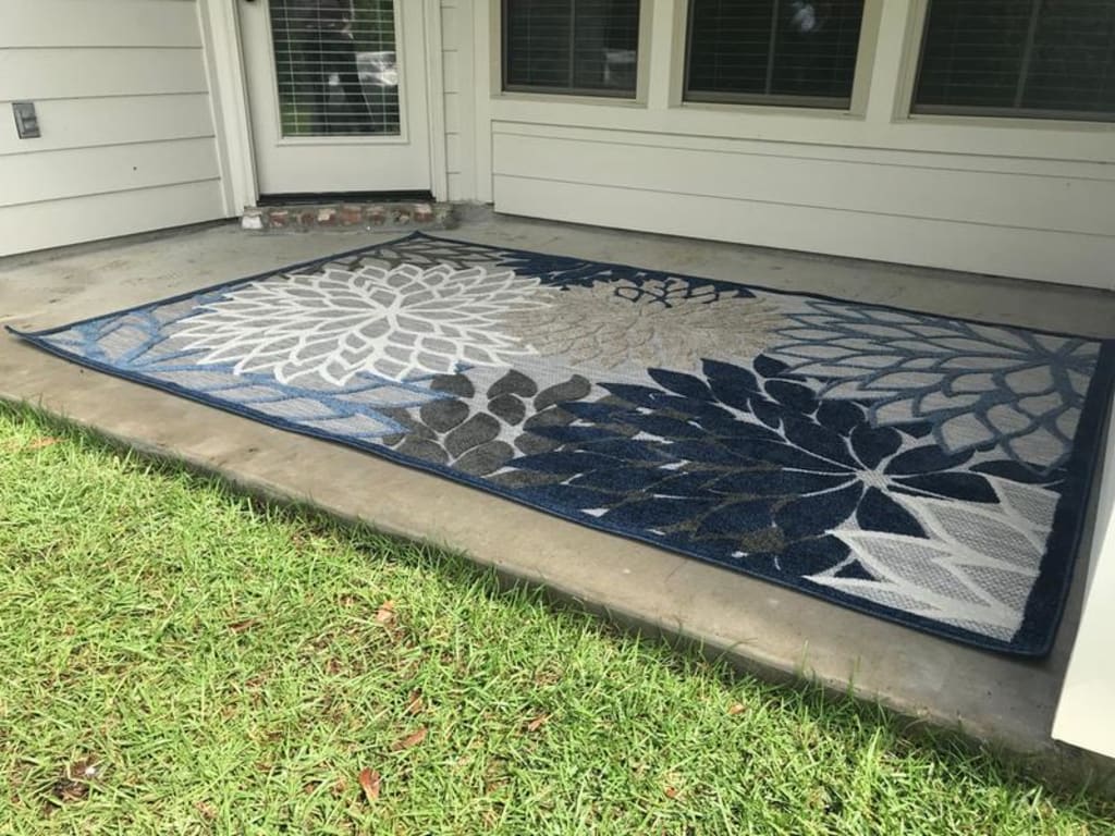 (E520) Multicolor Aloha Floral Outdoor Area Rug, 5x8