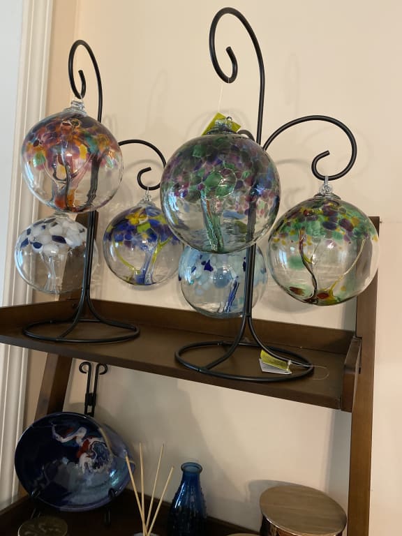 Recycled Glass Tree Globes - Relationships from Uncommon Goods. Customer submitted image.