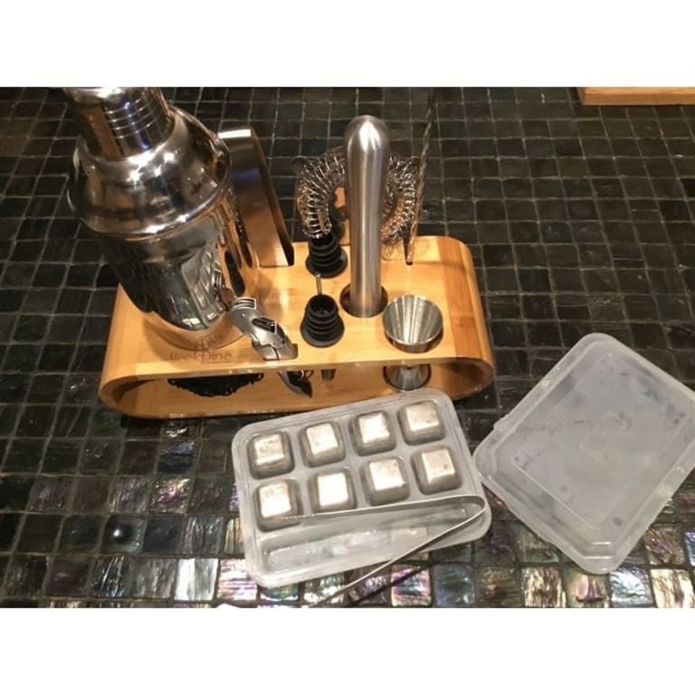 JoyTable Barista Kit 16 Pezzi - Set Completo Per Cocktail Con Shaker Boston, Jigger, Colino, Spremiagrumi, 6 Dosatori E Ricettario Incluso - Regalo Per Appassionati