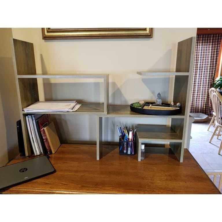 Yak About It Compact Adjustable Dorm Desk Bookshelf Rustic Bed Bath