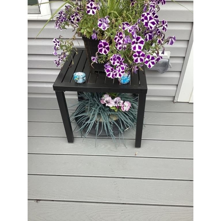 Claribelle Black Metal Small Square Side/ End Table by Havenside Home