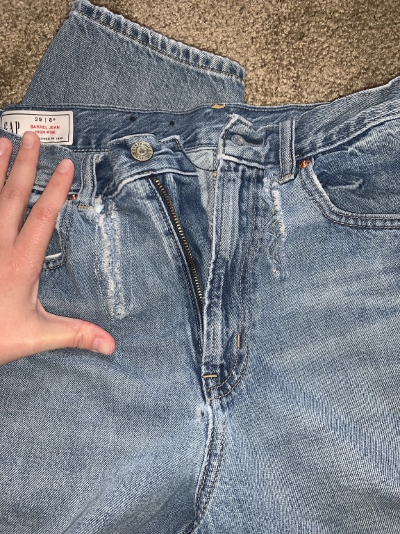 High Rise Barrel Jeans with Washwell