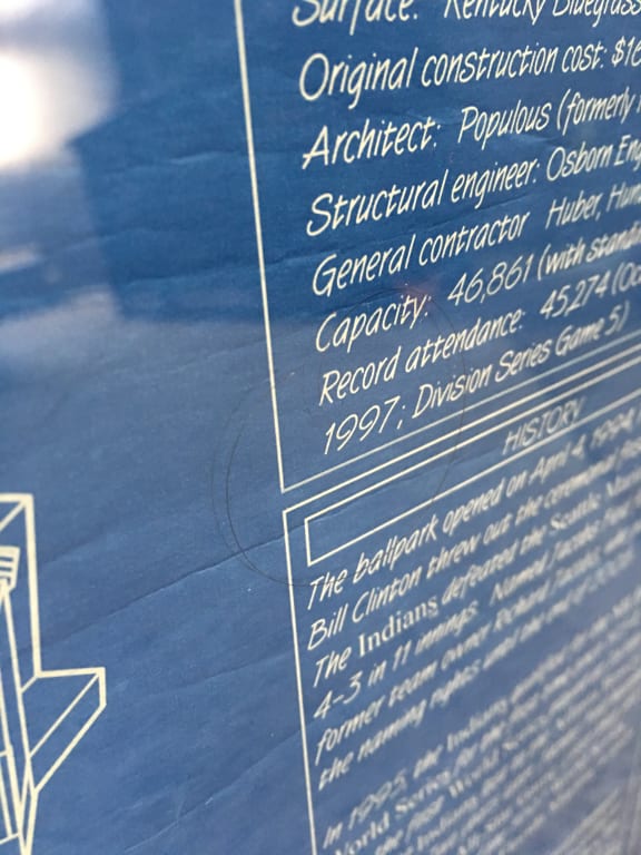 MLB Stadium Blueprints from Uncommon Goods. Customer submitted image.