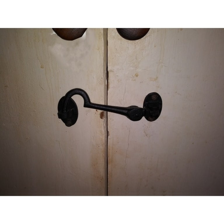 Cabin Hook and Eye Latch Antique Black Twisted Fancy 100mm Iron 4