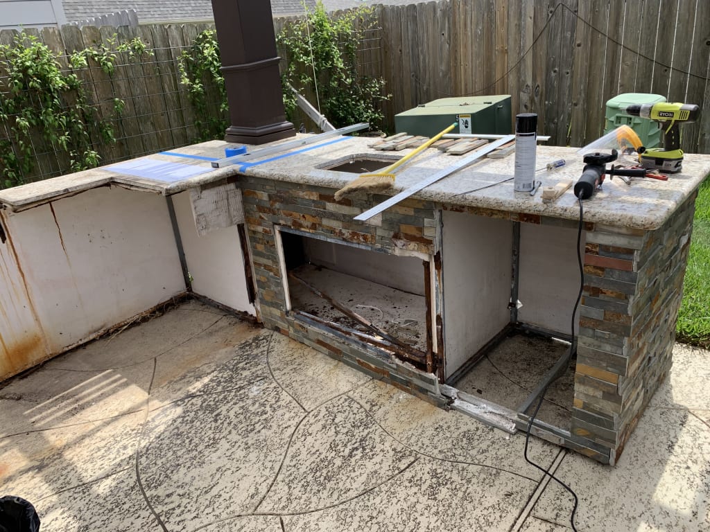 Universal 72Inch Ready To Finish BBQ Island Appliance And Storage