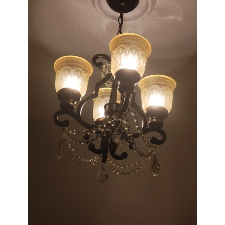 Norwalk 4 Light Clear Crystal Bronze Mini Chandelier 17'' W x 21'' H