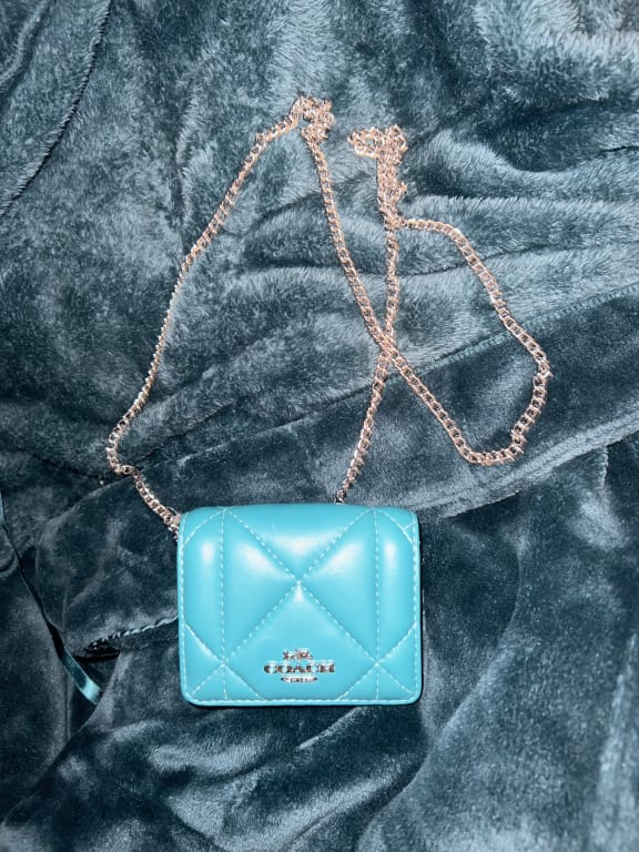 The Coach Mini Chain Wallet is SUCH a space-saver in my smaller