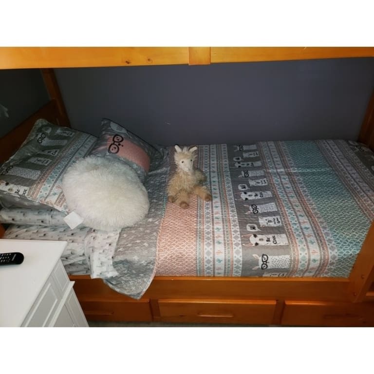 Lama-Streifen-Kuscheldecke Mit Sherpa - Flauschig, Wendbar, Marineblau - 152x127 Cm