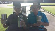 2 golfers, 2 yeti cups, 1 yeti rambler = satisfied customers