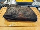 19hr smoke, unwrapped to 165 temp, butcher paper wrapped to 202 temp