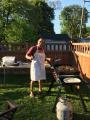 Cooking chicken fajitas in the back yard!