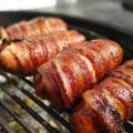 Smoked bacon wrapped sausages