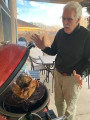 After 3 ½ hours, I was unbelievable to see this perfect cooking turkey!